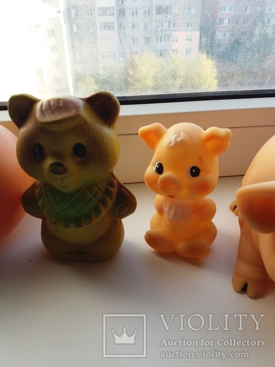 Резиновые игрушки СССР, свинка , поросенок , мишка , мячи, фото №5