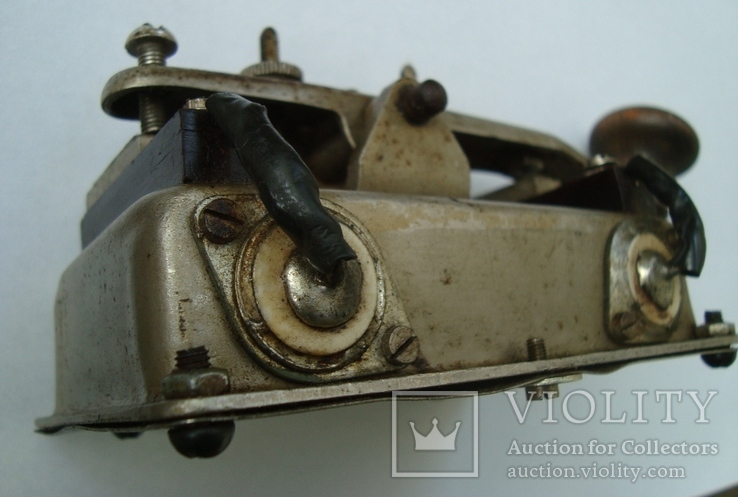 Ключ Морзе,телеграфного аппарата.Деревяная ручка., фото №8