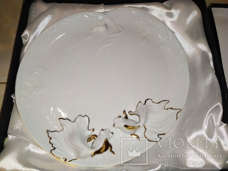 Блюдо тарелка Золотые рыбки керамика фирменная упаковка, фото №2