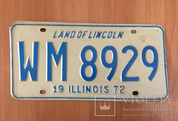 Лицензионный, автомобильный номерной знак. США / USA 8929 1972г.