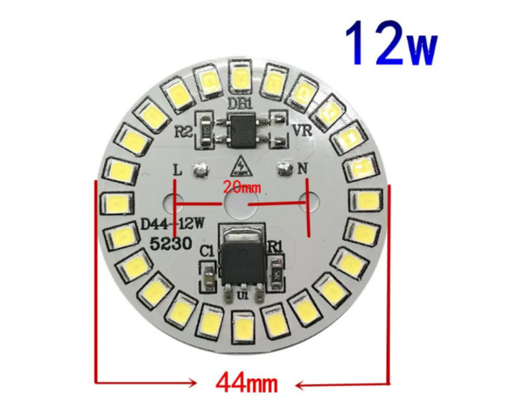 Ремонт LED светодиодный модуль плата на 220v лампа 12вт 12w