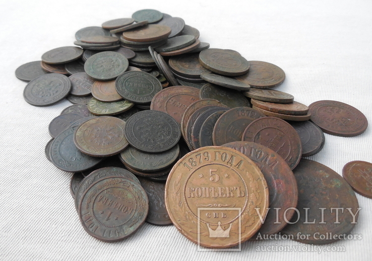 Небольшая коллекция медных монет 109 шт.