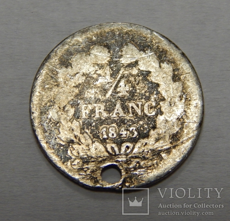 1/4 франка, 1843 г Франция