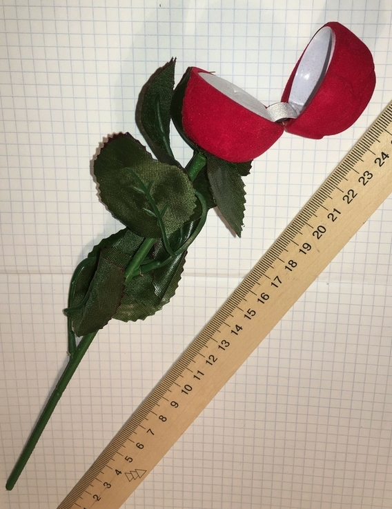 Футляр для ювелирных украшений "Роза на стебле" / коробка для ювелірних прикрас "Троянда", фото №3