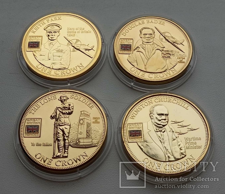 Великобритания 1 крона 2010 г.  набор из 4 монет.