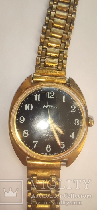 Часы wostok AU5,17 камней, браслет-позолота, фото №8