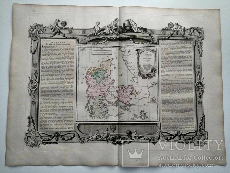 1766 Дания (большая карта 66x49, Верже) СерияАнтик, фото №2