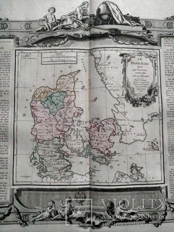 1766 Дания (большая карта 66x49, Верже) СерияАнтик, фото №10