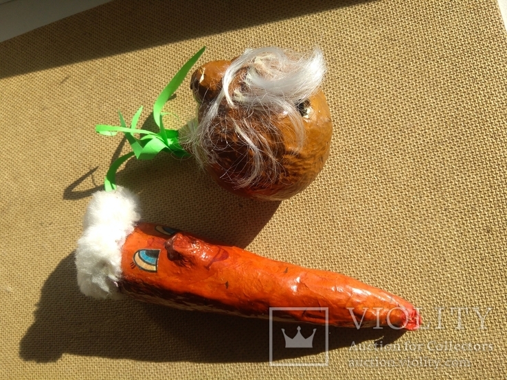 Живые Морковка и Репка из папье-маше, фото №5