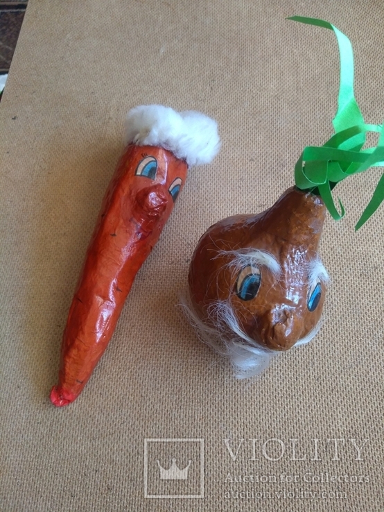 Живые Морковка и Репка из папье-маше, фото №7