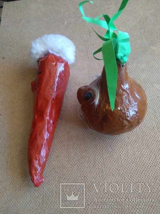 Живые Морковка и Репка из папье-маше, фото №8