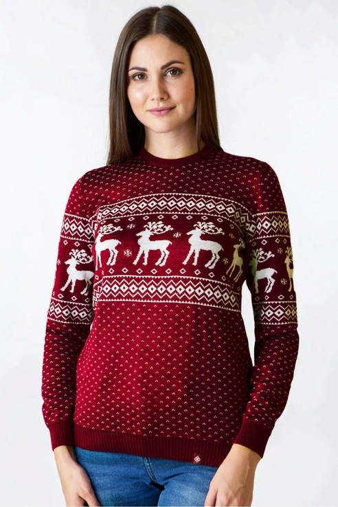  Жіночий в'язаний светр різдвяний (71), фото №2