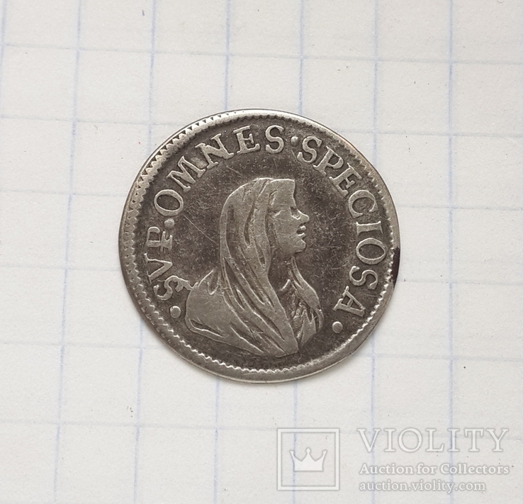 Пизанская серебряная монета 1714г. Козимо ІІІ Медичи (пол гроссо), фото №5