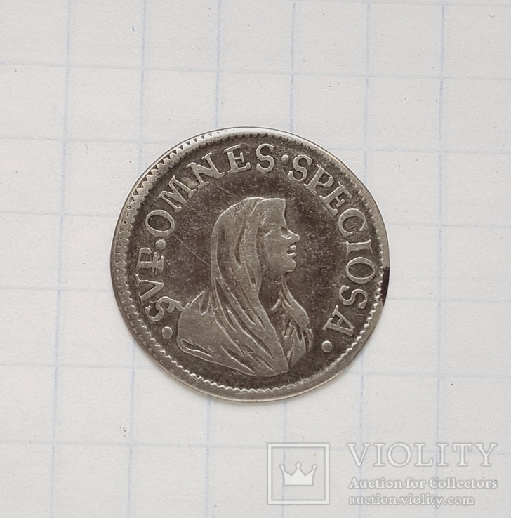 Пизанская серебряная монета 1714г. Козимо ІІІ Медичи (пол гроссо), фото №7
