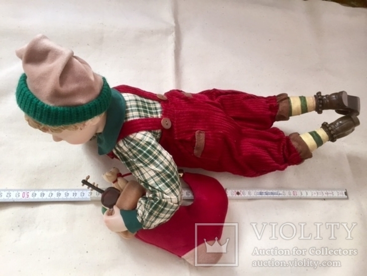 Кукла мальчик эльф с сапожком подарков, фото №6