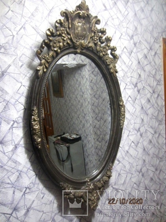 Настенное зеркало барокко дерево грунт 105 cm x 57 cm винтаж, фото №4