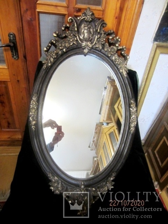Настенное зеркало барокко дерево грунт 105 cm x 57 cm винтаж, фото №2