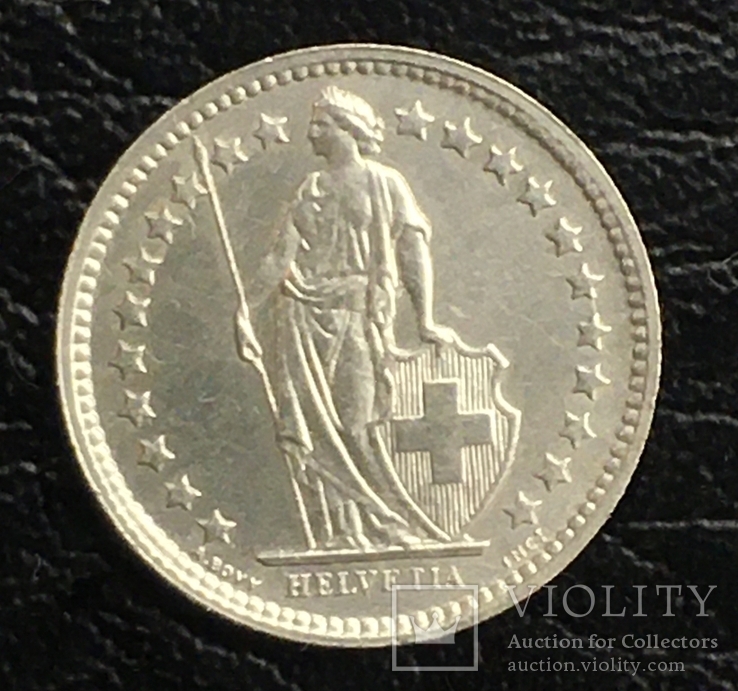 Швейцария ½ франка, 1957 год UNC, фото №2