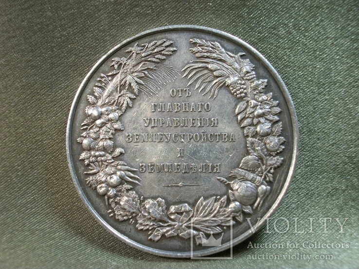 РБ16 Серебряная медаль от управления землеустройства и земледелия. Александр 3 и Николай 2, фото №6