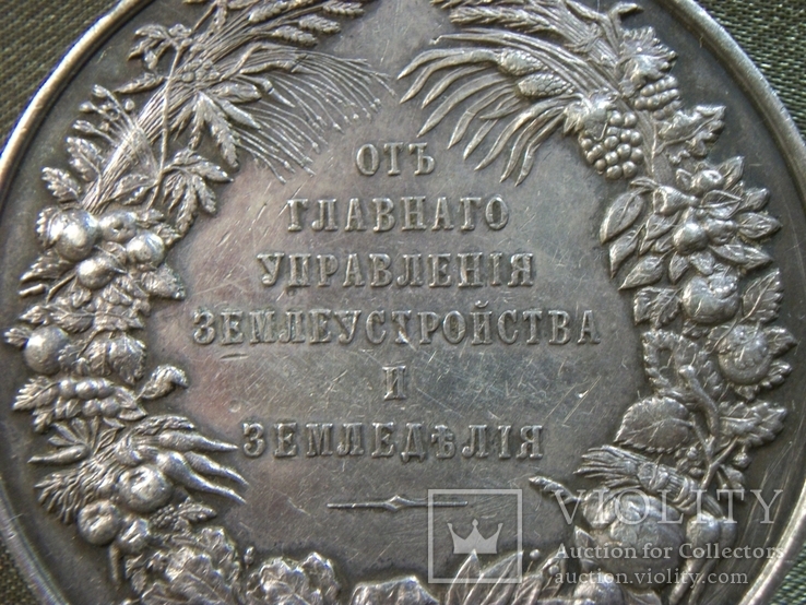 РБ16 Серебряная медаль от управления землеустройства и земледелия. Александр 3 и Николай 2, фото №7