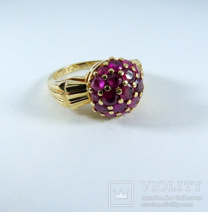 Золотое кольцо с рубинами, фото №10