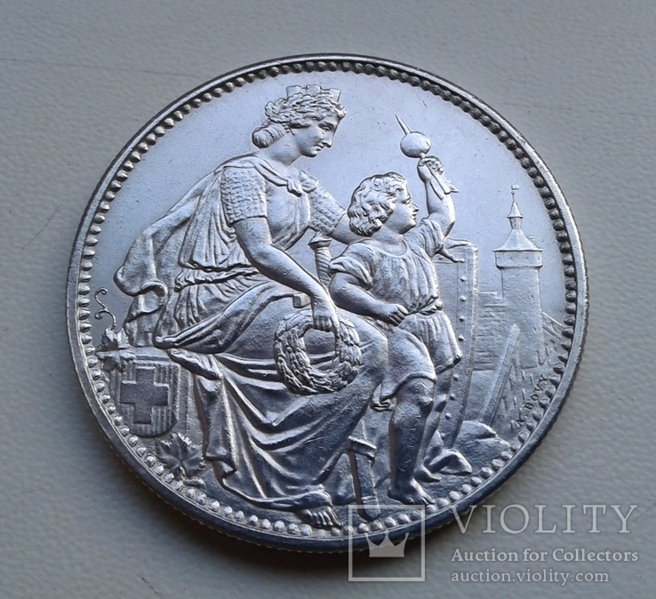 5 франков 1865 Швейцария. Серебро., фото №2