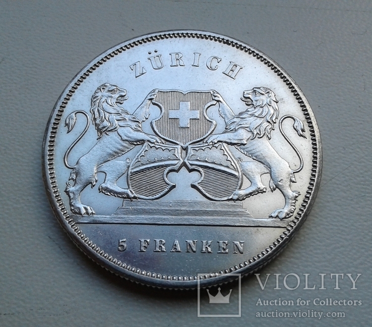 5 франков 1859 Швейцария. Серебро., фото №5