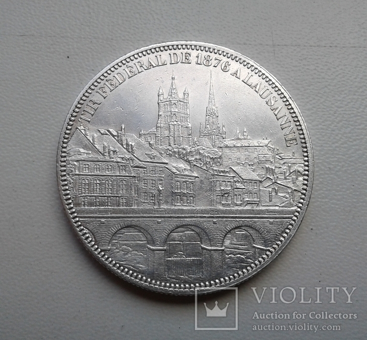 5 франков 1876 Швейцария. Серебро., photo number 3