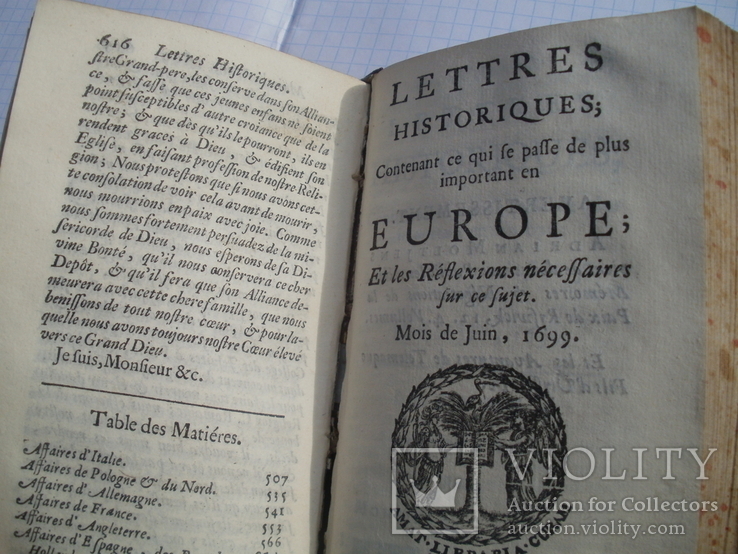 Книга (LETTRES historiqest contenant ce qui paff de plus impotant em 1699.), фото №11