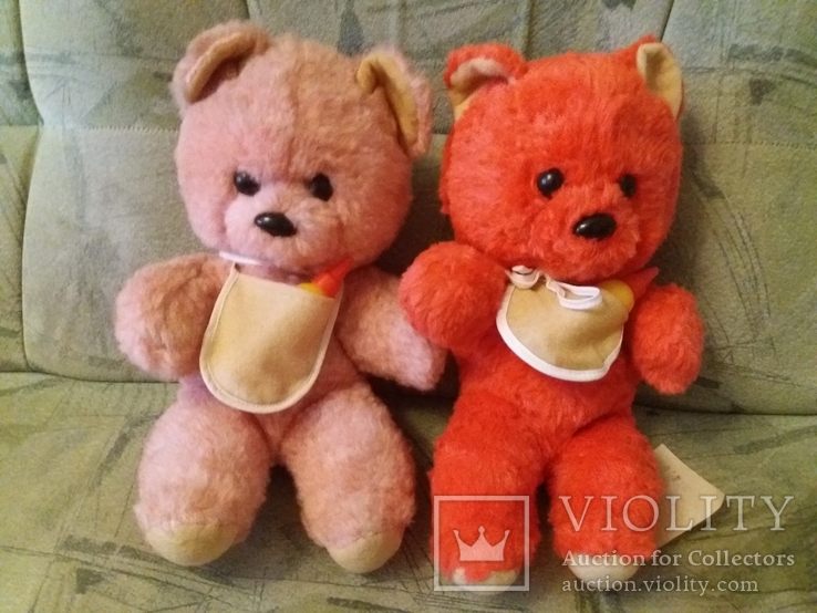 Мишки с бутылочками СССР Мишка медведь меховой, фото №7