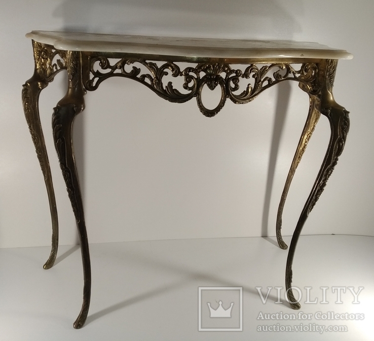 Бронзовий стіл з мармуром арт. 0923, фото №4