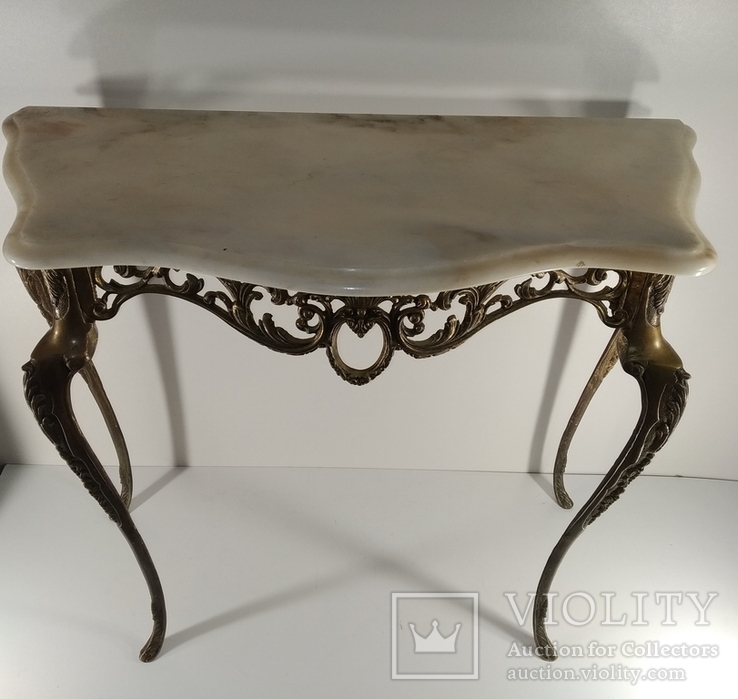 Бронзовий стіл з мармуром арт. 0923, фото №2