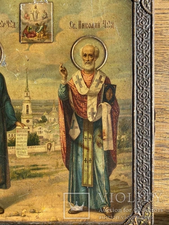 Икона Св.Симеон Верхотурский Чудотворец и Св. Николай Чудотворец, фото №6