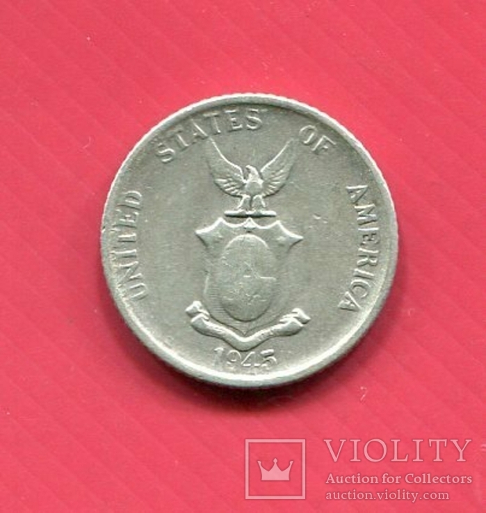 Американские Филиппины 20 сентаво 1945 серебро, фото №3