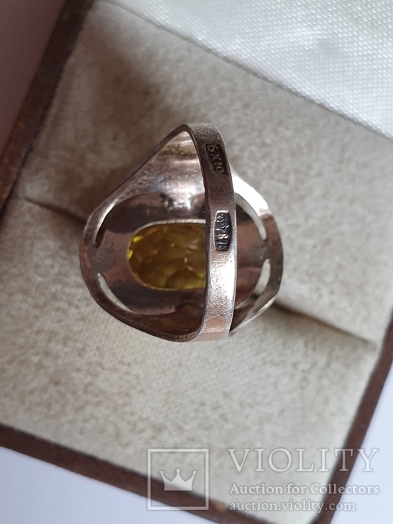 Советский женский перстень. Серебро 875 проба. Размер 1, фото №9