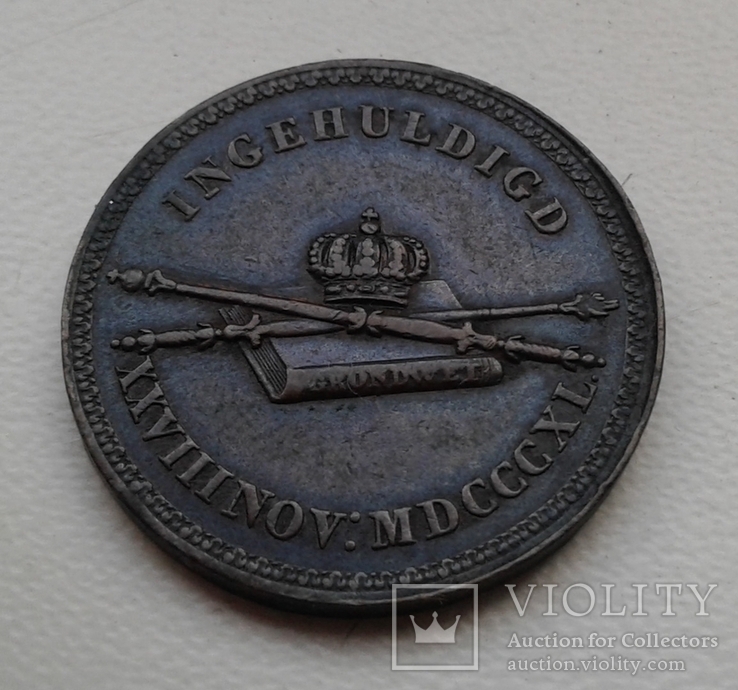 Нидерланды. коронационная медаль WILLEM II. 1840г., фото №3