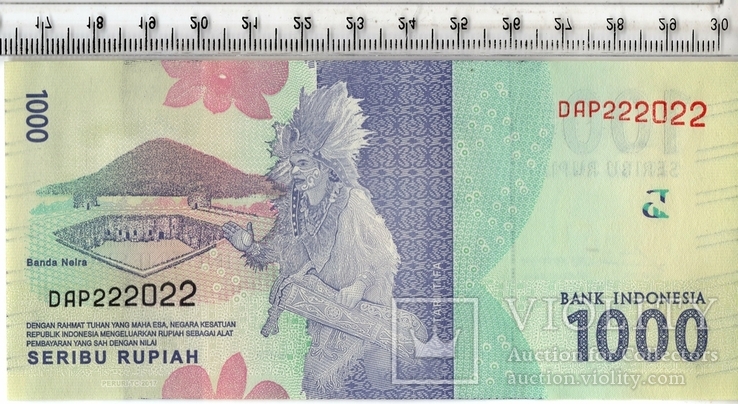 Индонезия. 1000 рупий 2016 года. Состояние АU., фото №3