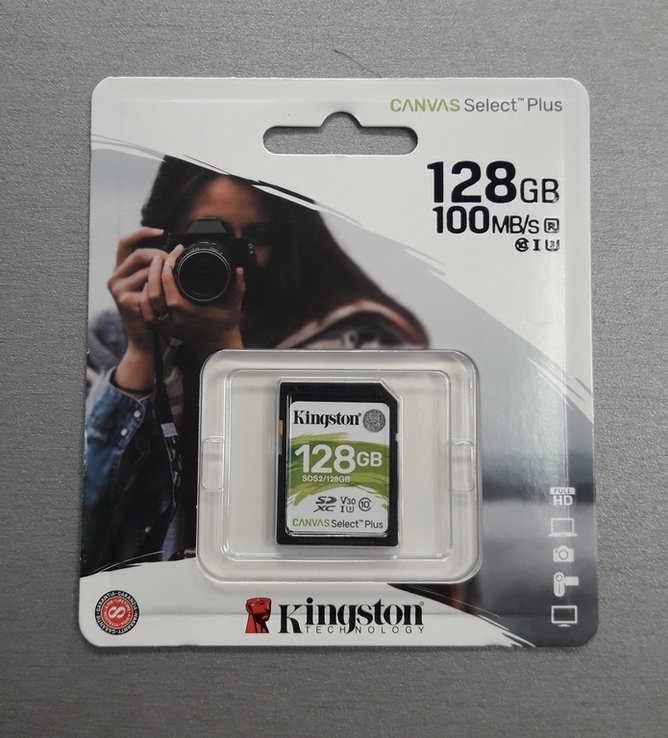 Карта памяти Kingston 128Gb SDXC class 10 UHS-I U3 Canvas selеct Plus (SDS2/128GB), numer zdjęcia 2