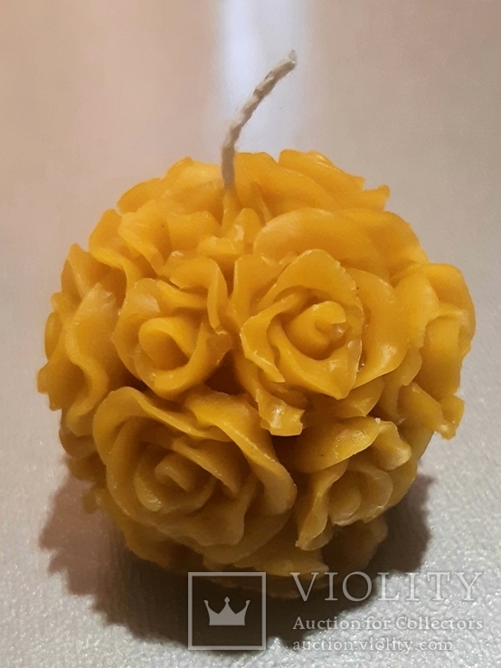 Свеча "свечка композиция розы" из натурального воска, фото №4