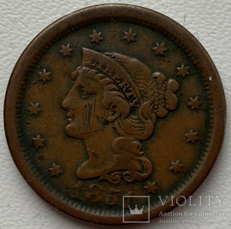 США 1 цент 1851 год
