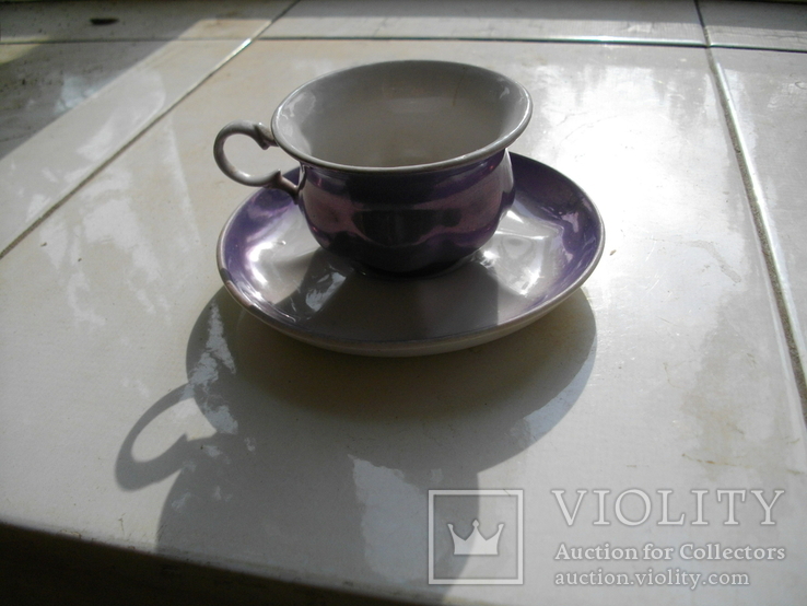 Чашка с блюдцем для кофе Коростеньского фарфорого завада, фото №2