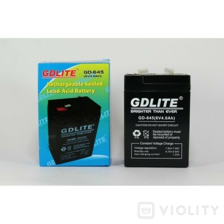 Аккумулятор GDLITE-GD-645 6V 4.0Ah, фото №3