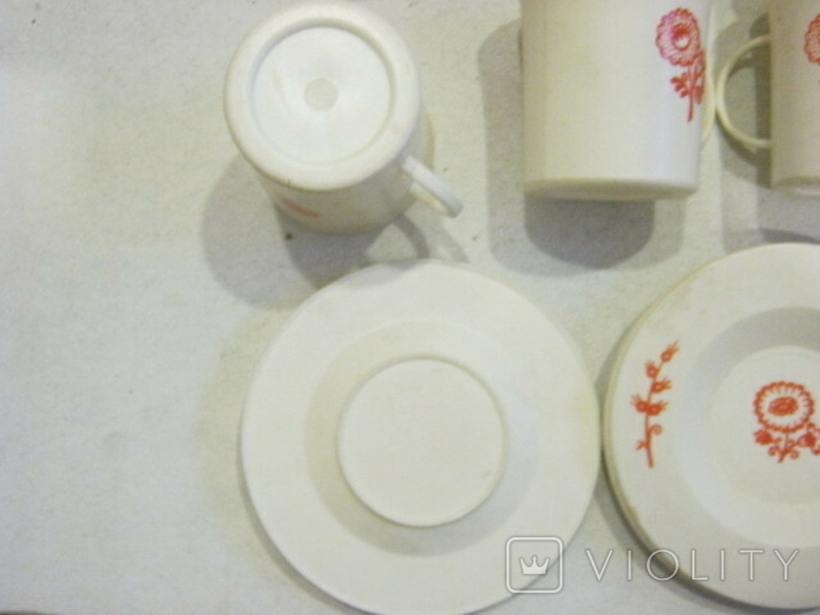 Детская посуда для кукол чашечки и блюдца 12 шт, фото №5