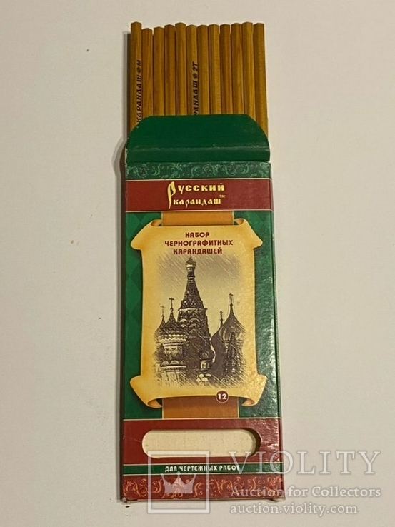 Лот №2 -Чернографитные карандаши (древесина Кедр) , Томск- 12 шт. ( Арт. СК116-12)