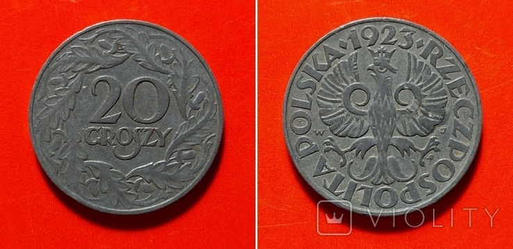 Польша. 20 грошей 1923г.