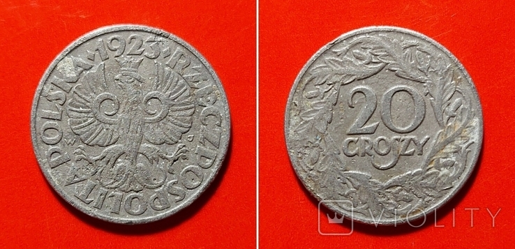 Польша. 20 грошей 1923г.
