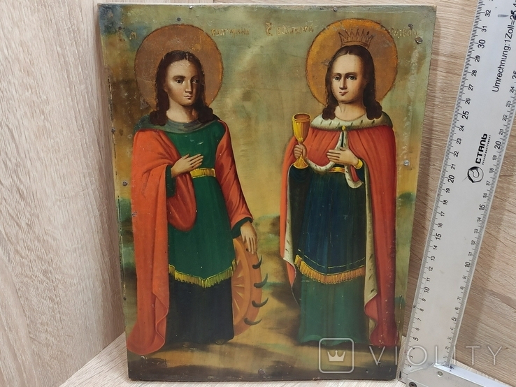 Икона "Св. Екатерина и Варвара" 32х24 см.