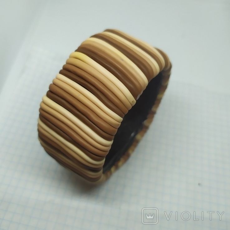 Широкий браслет в бежево-коричневых тонах (3), фото №8