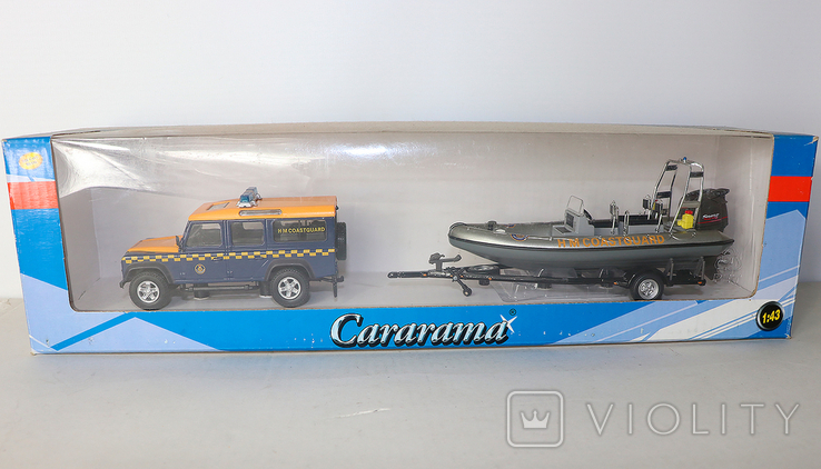 Масштабная модель Land Rover Defender and Speedboat - HM Coastguard 1:43, раритет