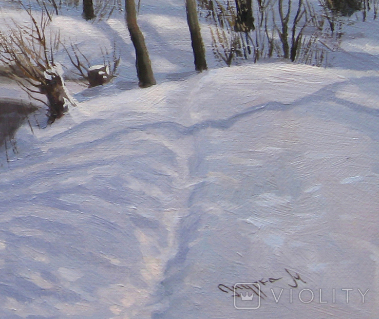 Зимний пейзаж с ручьем.30х40_х.м.Журка М., фото №9